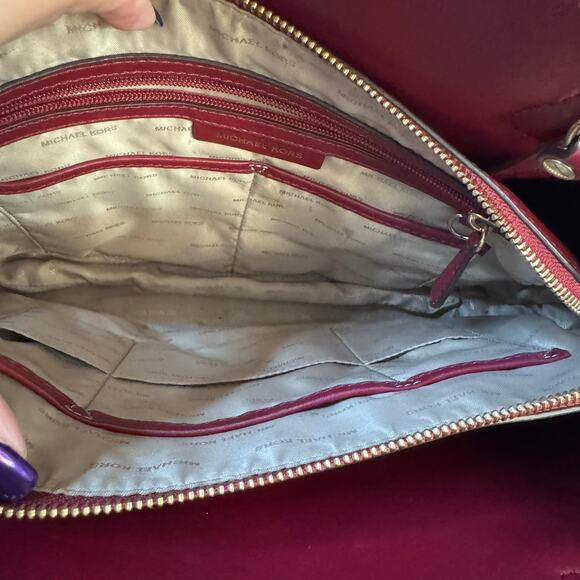 Michael Kors Mercer Gallery Large Leather Satchel & Jet Set Large Wallet EUC - Picture 7 of 16